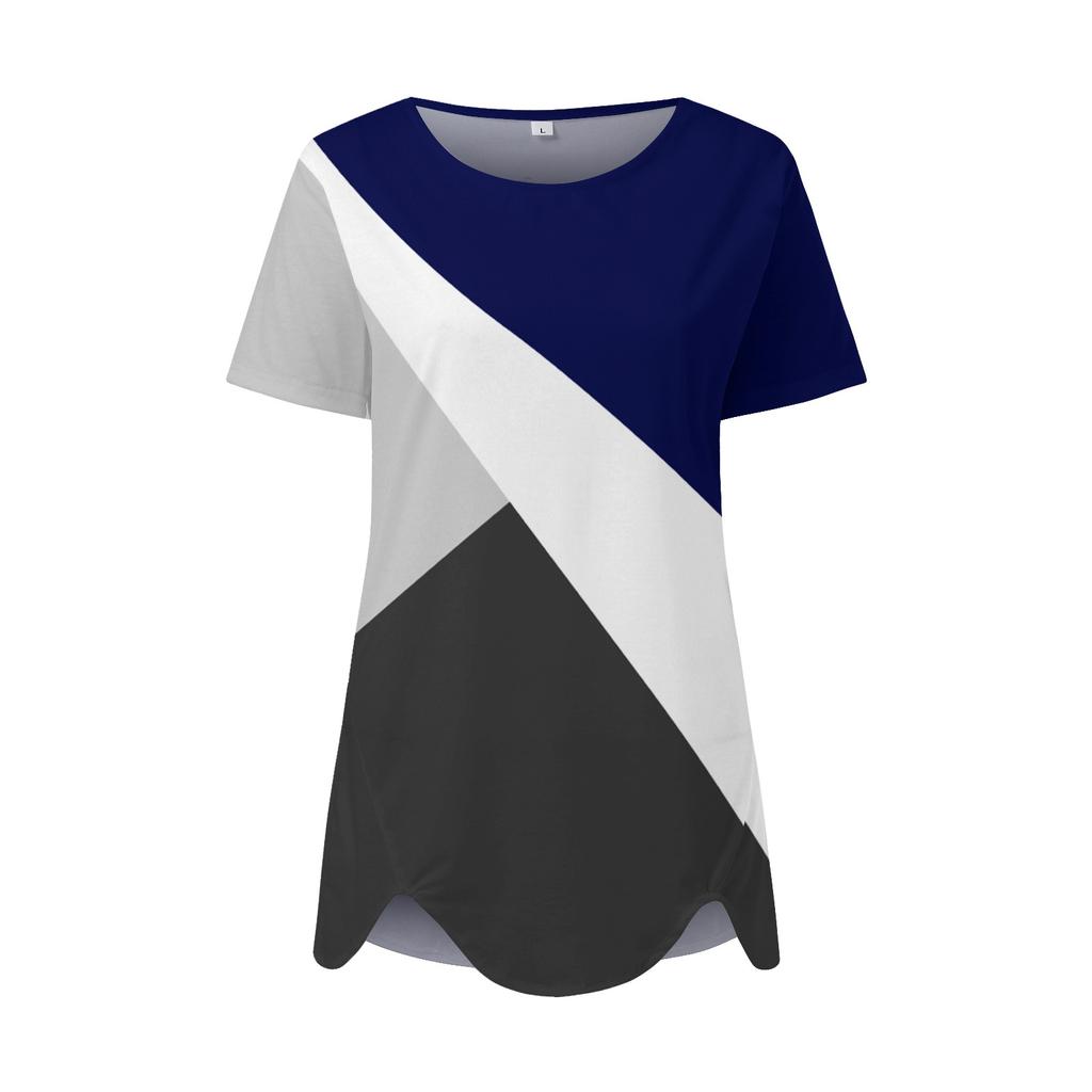 Women's Fashion Casual Temperament Crewneck Loose Printed Short Sleeve T-shirt Top