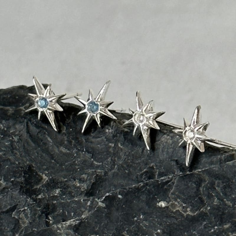 warmrecord Silver925 Like a Star White&Topaz Earring_E291