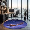 Christmas Santa Claus Printed Round Rug Carpet Chair Rug Area Rug Entryway Doormats,for Office Chair Living Room Bedroom Kitchen Room.