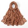 Autumn new solid color hot-selling Malay Indonesian cotton headscarf, monochrome wide-brimmed thin Modal breathable scarf