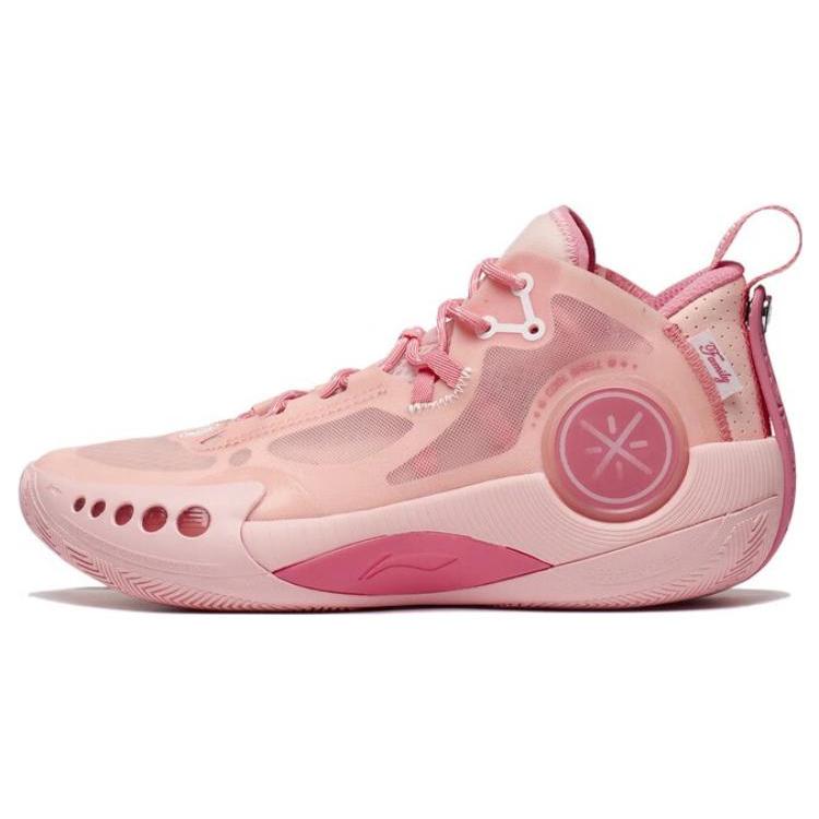 New LiNing Wade Shadow 3 Cushioning Anti Slip And Wear Resistant Mid Top Basketball Shoes Men's Salt Pink ABPS041-6