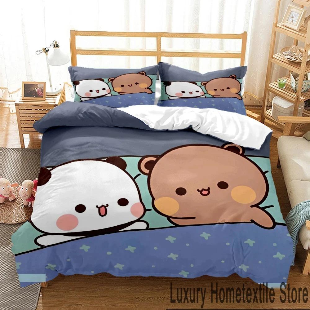 3D Print Bubu Dudu Cartoon Bear Panda Bedding Set Boys Girls Twin Queen King Size Duvet Cover Pillowcase Bed boys Adult