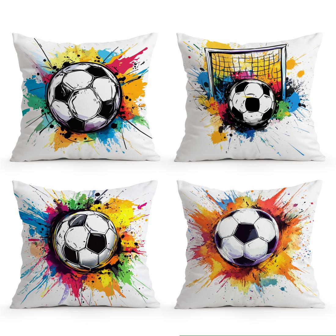 Tinika Chen Unisex Football Graffiti Style Pillowcase Printed Polyester 40/45/50Cm Throw Pillowcover Decorative Sofa Cushion Pillowslip Home Decor