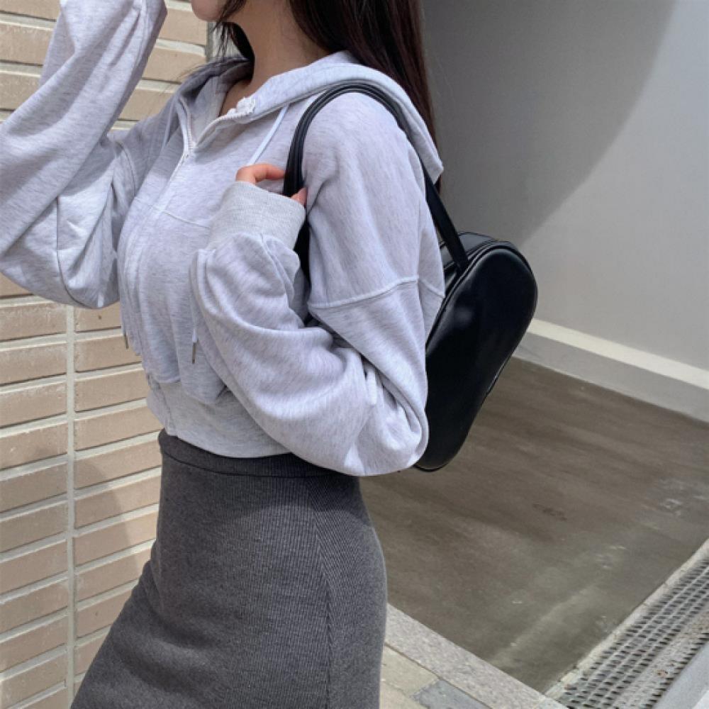 New Arrivals Open Run Women Casual Cotton Blend Seamed Hoodie Crop