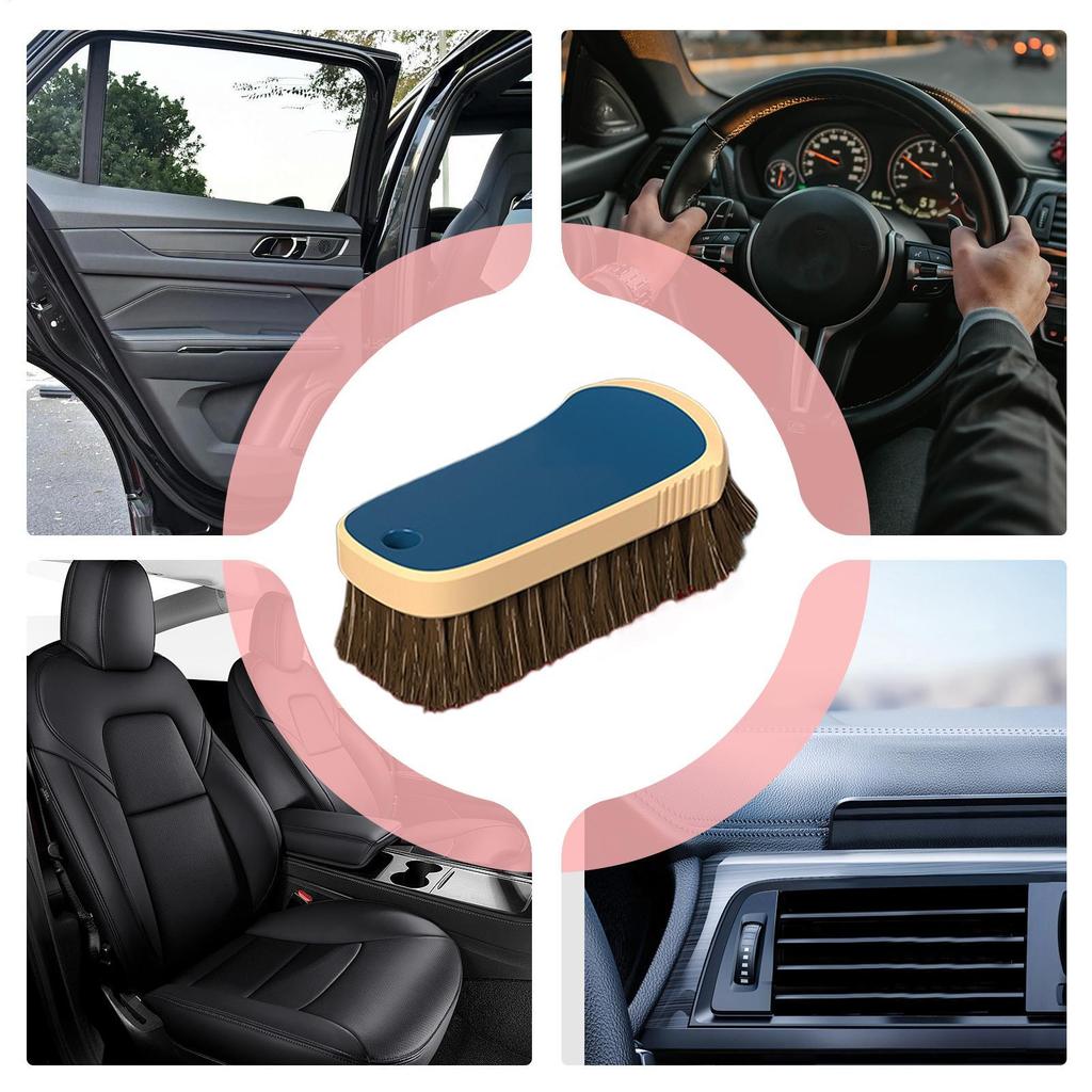 Car Cleaning Brush Interior Horsehair Bristle Auto Cleaning Tool Auto Upholstery Dusting Brush For Car Owners Sedan Truck SUV RV