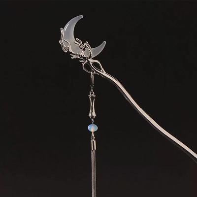 Exquisite Flower Shape Moon Pearl Fringe Hairpin Disk Hairstick Hair Chopsticks Women  Chinese Jewelry Accessories Gift
