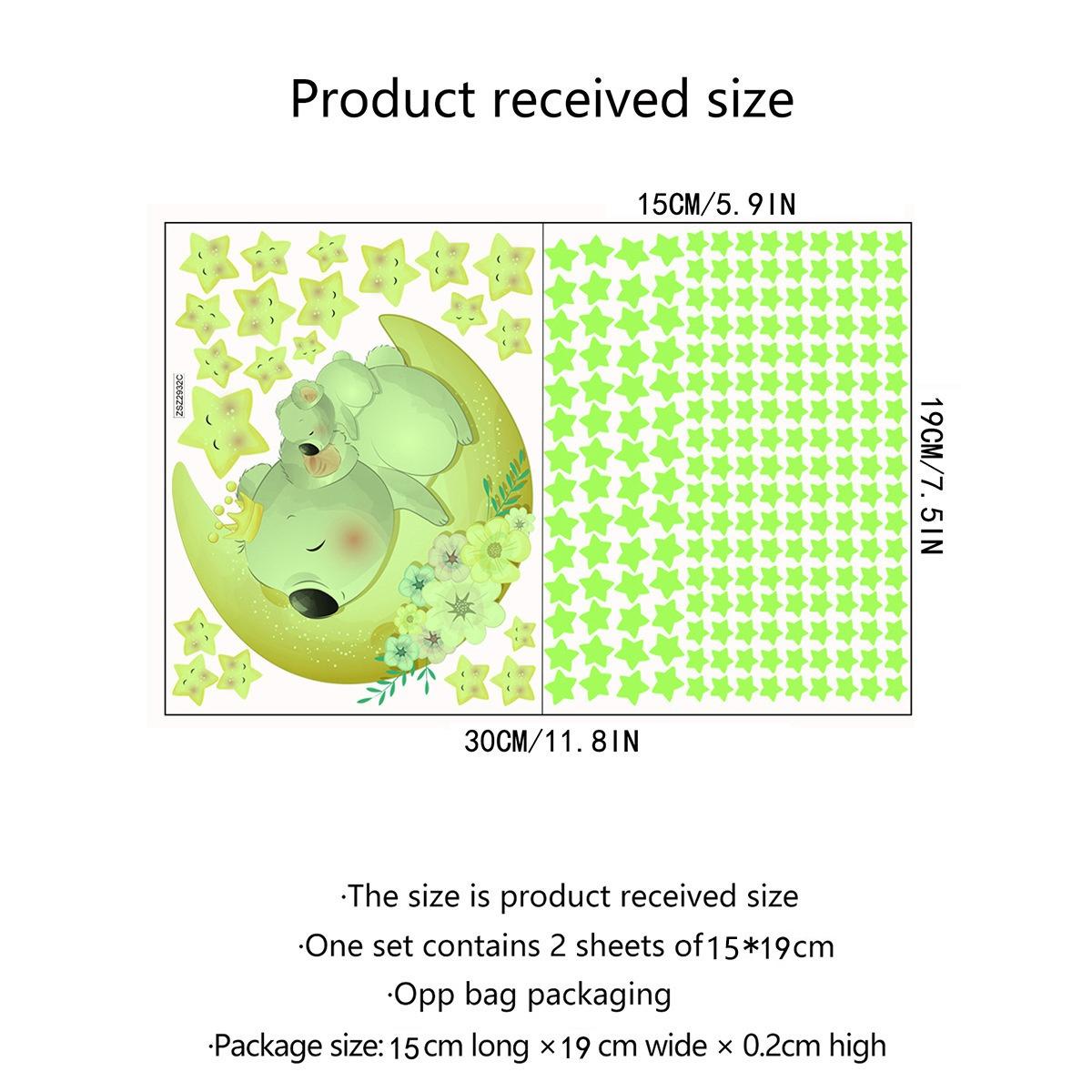 

Светящиеся звезды наклейки на стену для детей детская комната спальня потолок домашний декор флуоресцентный мультяшный медведь светится в темноте наклейки C