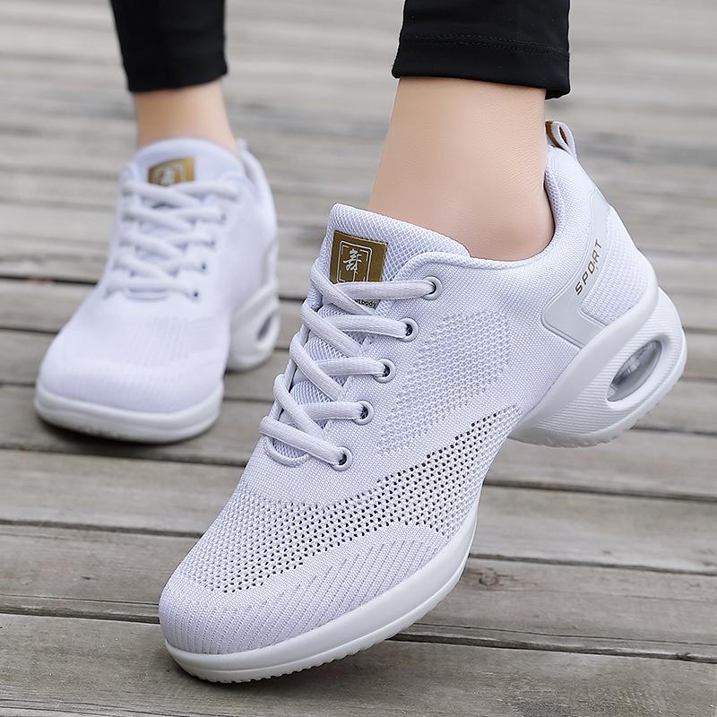 New square dance shoes mid-heel mesh dance shoes breathable dance shoes women's soft-soled sailor dance shoes
