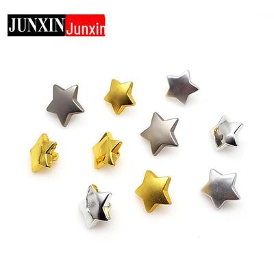 Gold Five-Pointed Star Plastic Buttons for Children