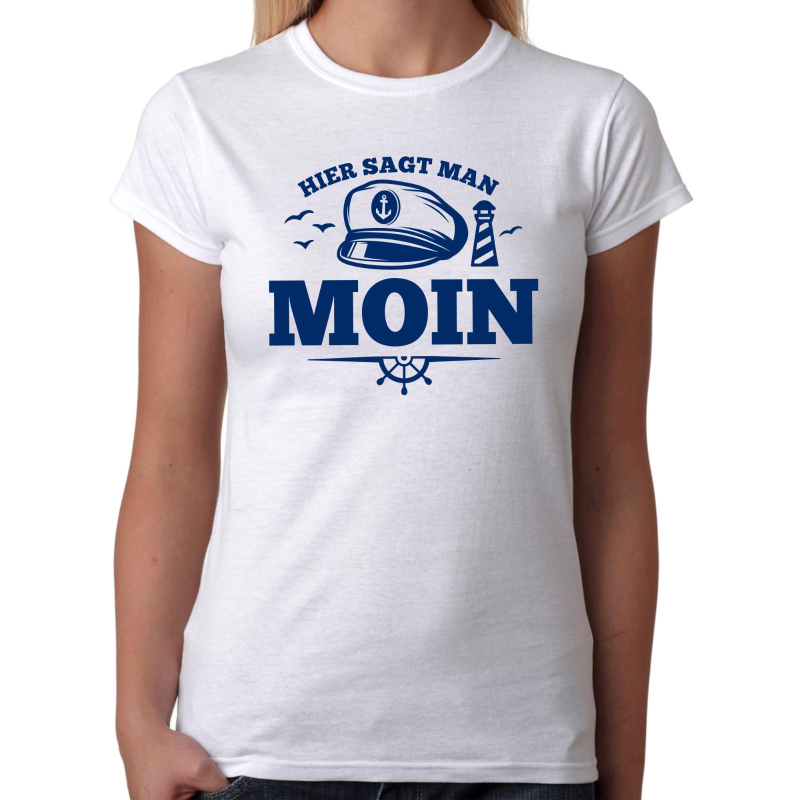 Here They Say MOIN Lighthouse Maritime Nautical Baltic Sea Hamburg Sea Women s T-Shirt Mens Womens Tees Top S