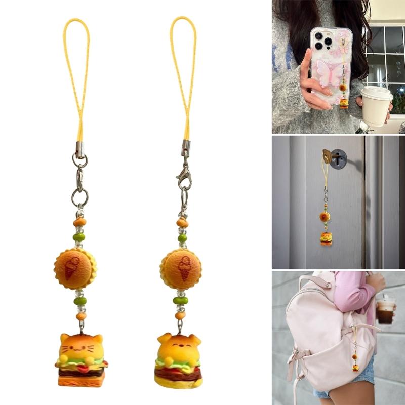 Practical Handmade Beadwork Cats Hanging Ornament Versatile Phone Charm Portable for Styles Upgrades Daily Use