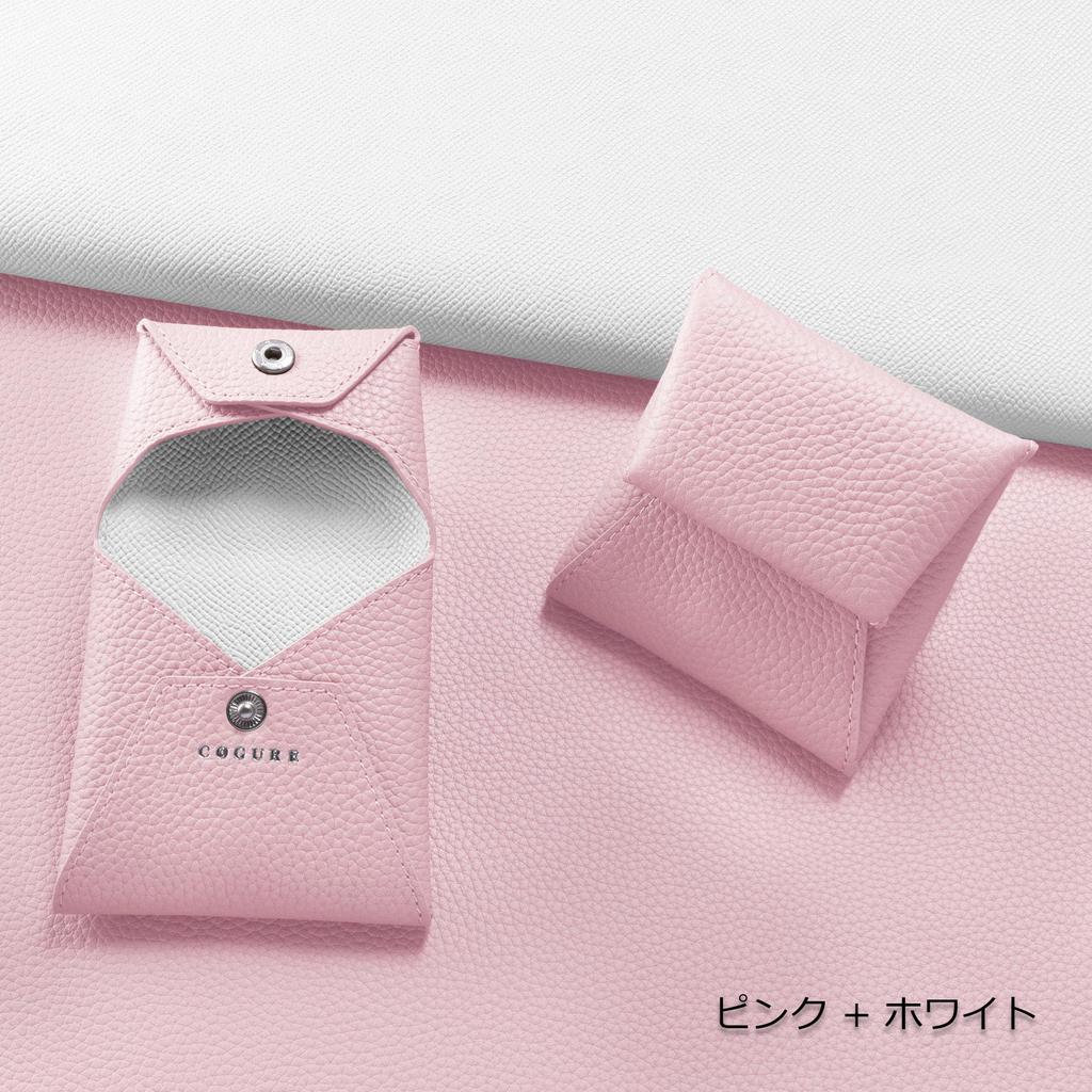 Portamonete COGURE, Vera Pelle di Vitello Ristretta, Bifold, Unisex, Confezionato in Scatola Regalo, COPECP, Rosa e Bianco