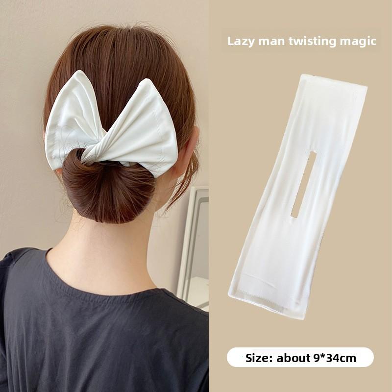 

1 шт. Заколка-бант для волос, женский пучок для волос, гибкий, нескользящий, ленивый бигуди для волос, твист-прическа, пучок, элегантный инструмент для укладки волос 1PCS белый