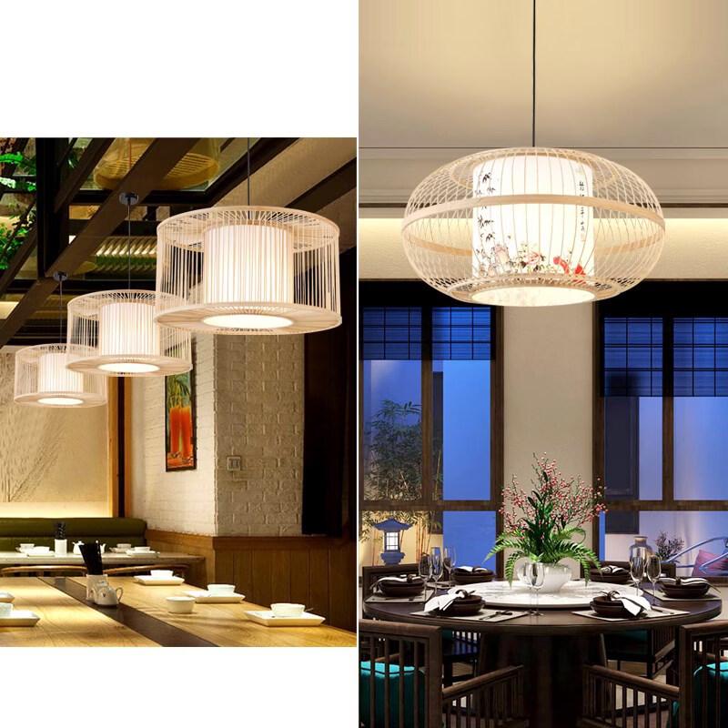 New Chinese Style Hand-Woven Bamboo Pendant Light