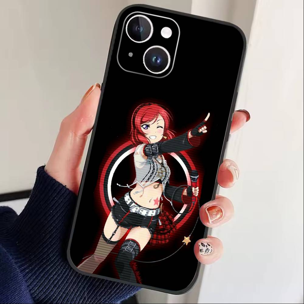 Love Live-Nishikino Maki Phone Case For iPhone17,16,15,14,13,12 Plus,Max Soft Silicone Black Cover