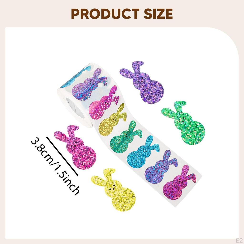 500 Pieces Easter Bunny Stickers Decorative Seal Egg Decoration Rabbit Decals for