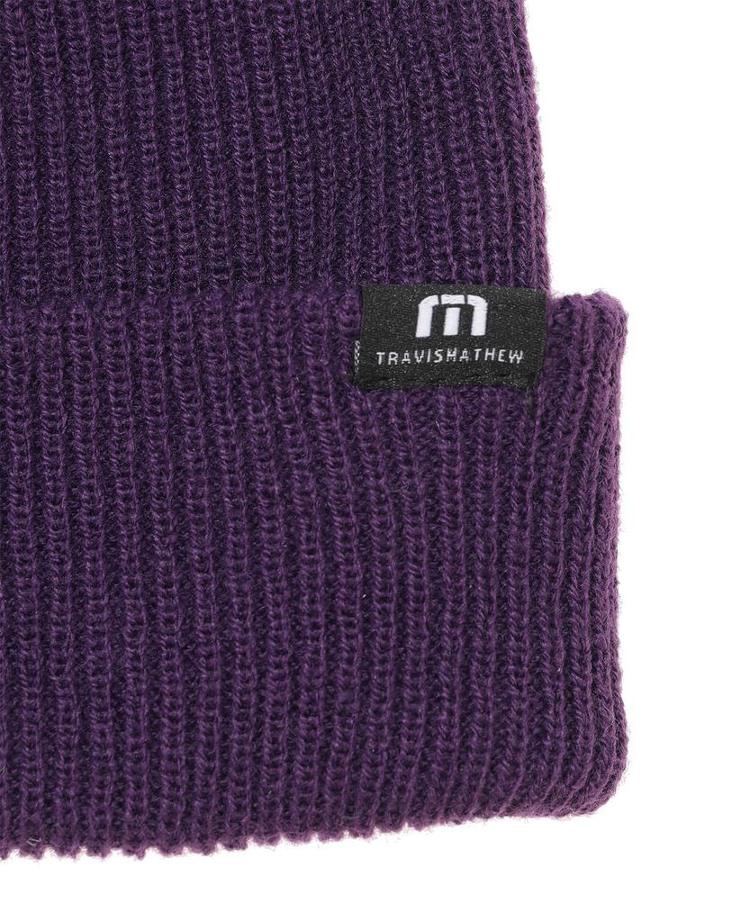 [TravisMathew] Căciulă tricotată pentru femei (Design cu clapetă, Etichetă de nume)  Căciulă Golf 7AK927 Prună OS