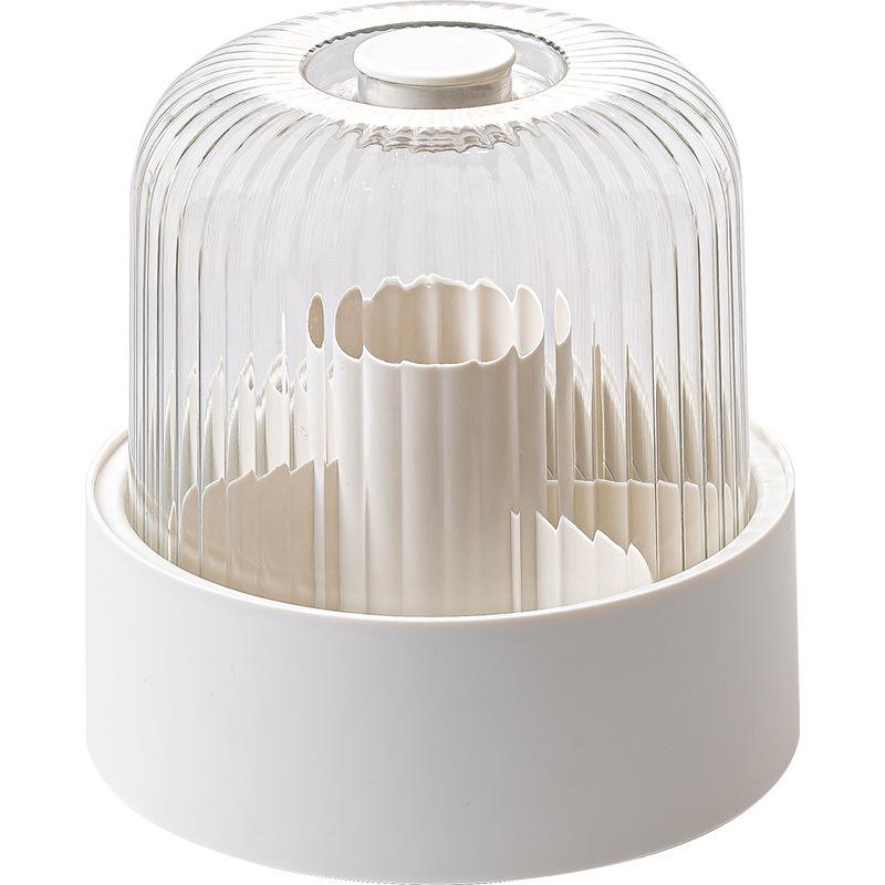 Light Luxury Rotating Belt Dustproof Plastic Pen Holder, Office Stationery Desktop Organizer Box