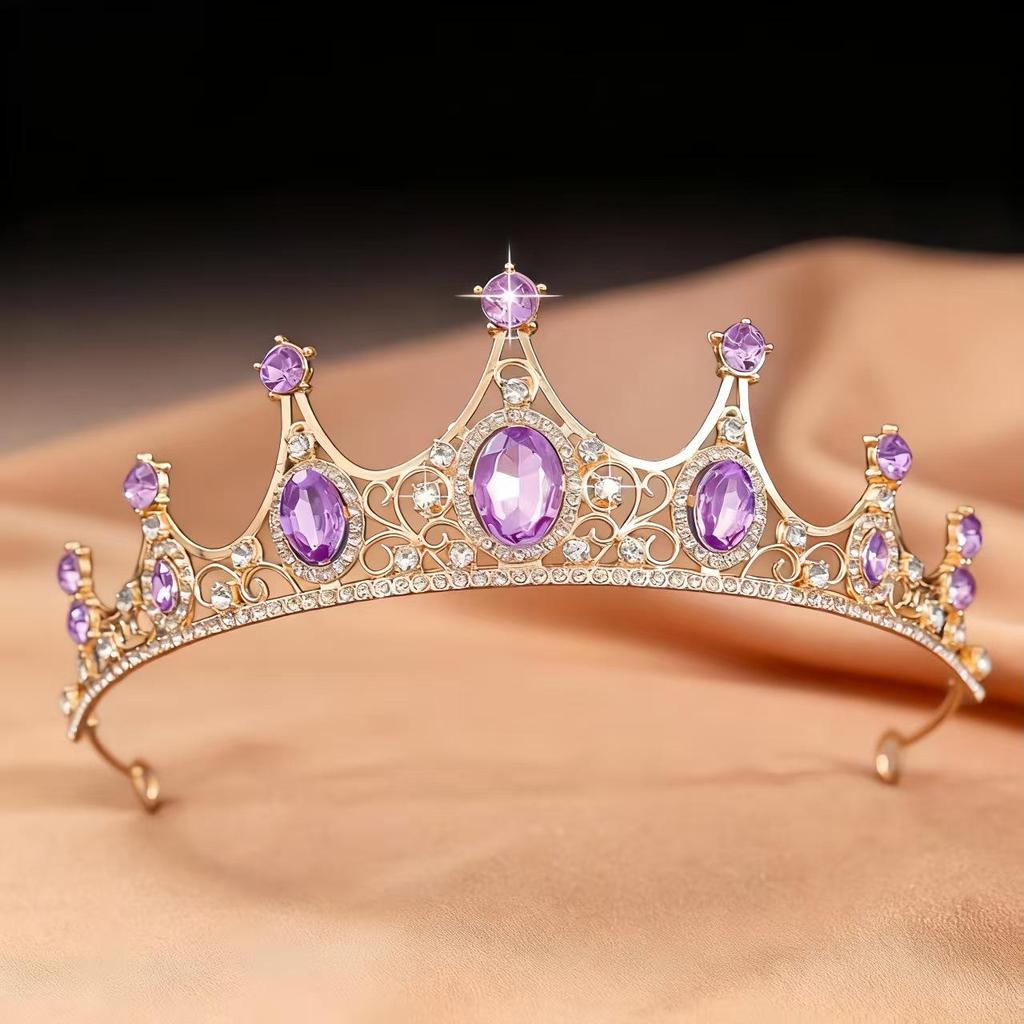 Princess Rhinestone Crown Hair Accessories for Girls - Wedding, Birthday, Performance Headdress, Crystal Headband