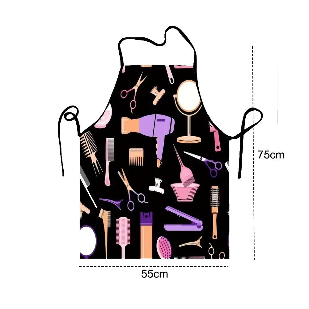 

Funny Blow Dryer Pattern Hairdresser Apron Waterproof Oilproof Dinner Kitchen Apron Coffee Overalls Woman Men чёрный