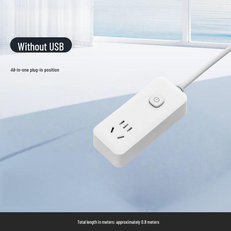 

18W Fast Charging Power Strip with Long Cord and Multiple Outlets Length 80 cm