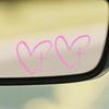 Heart Shape Cross Mirror Stickers 2 Pcs Creative Rearview Mirror Decoration Decals Waterproof Sticker For Vehicles RV Automotive