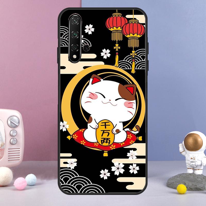 Japanese Lucky Cat For Huawei Nova 7i 8i 11i 12i 12s Y73 Y70 Y90 Y60 Y72 Y61 Y91 9 10 SE P30 Pro P40 Lite Case