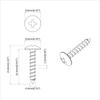 Wood Screws 12 pcs Silver M4 x 25 mm Steel