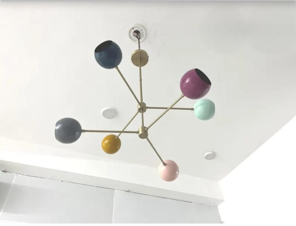 6 Multi Color Shade Ceiling Cone Contemporary Style Ceiling Fixture Chandelier Light Sputnik