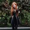 Women Dark Style Shiny Pu Leather Pleated A Line Mini Skirt