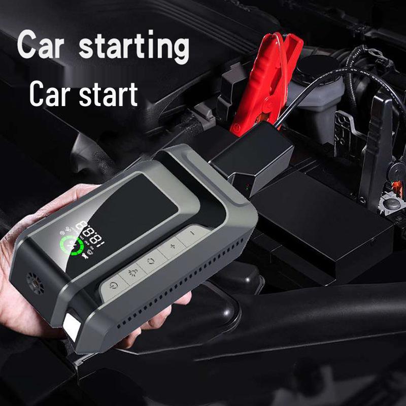 Portable 12V Car Jump Starter with Wireless Air Pump & Phone Charger