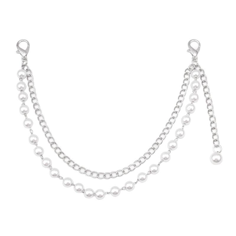 1 Piece Diy Handles Butterfly Cross Pearl Pendant Shoulder Bag Chain Replacement Bag Accessories Multi-Layer Metal Bag Chain