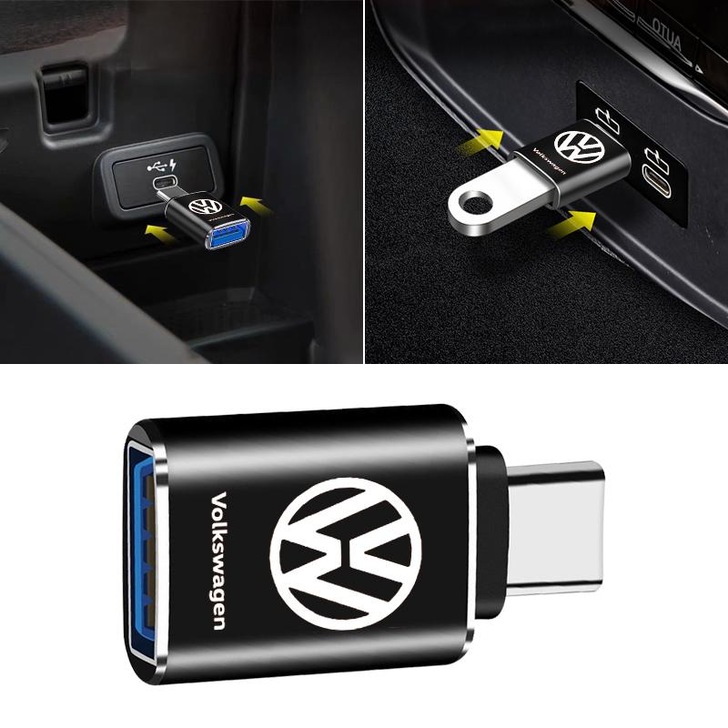 1 Stuks Auto Oplaadadapter Type-C Naar USB Converter Auto Accessoires voor Volkswagen MK6 MK5 MK4 MK7 Golf-4 5 6 7 Passat Ibiza Leon FR 2 Altea Aztec