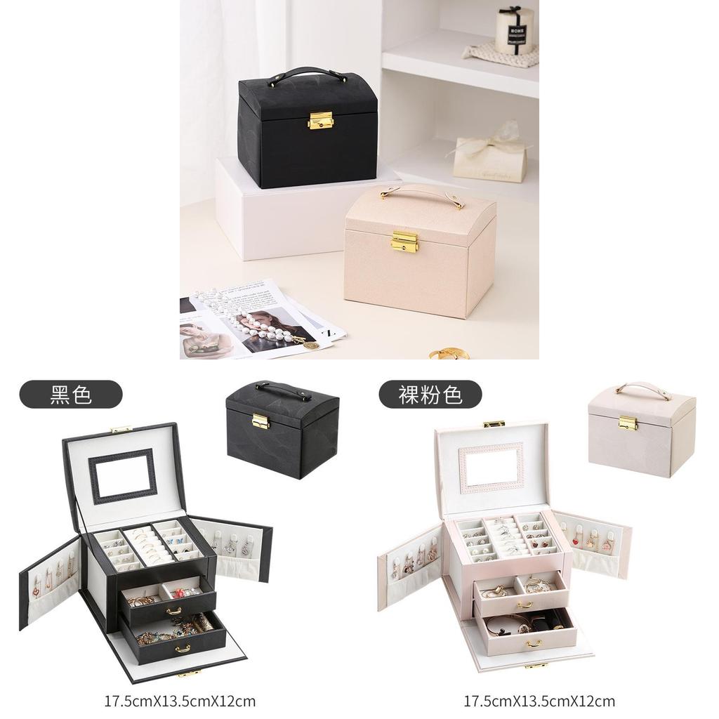 Jewelry Organizer Box With Lock For Rings Necklaces And Bracelets
