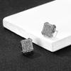 Cool Fashion Hiphop Street Man Cross Earrings Korean Style Ear Stud Square Earrings Crystal