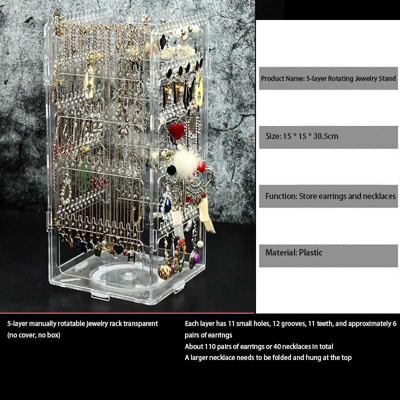Plastic Transparent Jewelry Box Storage Necklace Bracelet Jewelry Boxes Organizer Earrings Display Stand Storage Accessories