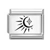 Fashion Girls' Eye Cake Sunset Butterfly Flower Cat Laser Engraving Charm Links Fit 9mm Stainless Steel Bracelet DIY Making Gift