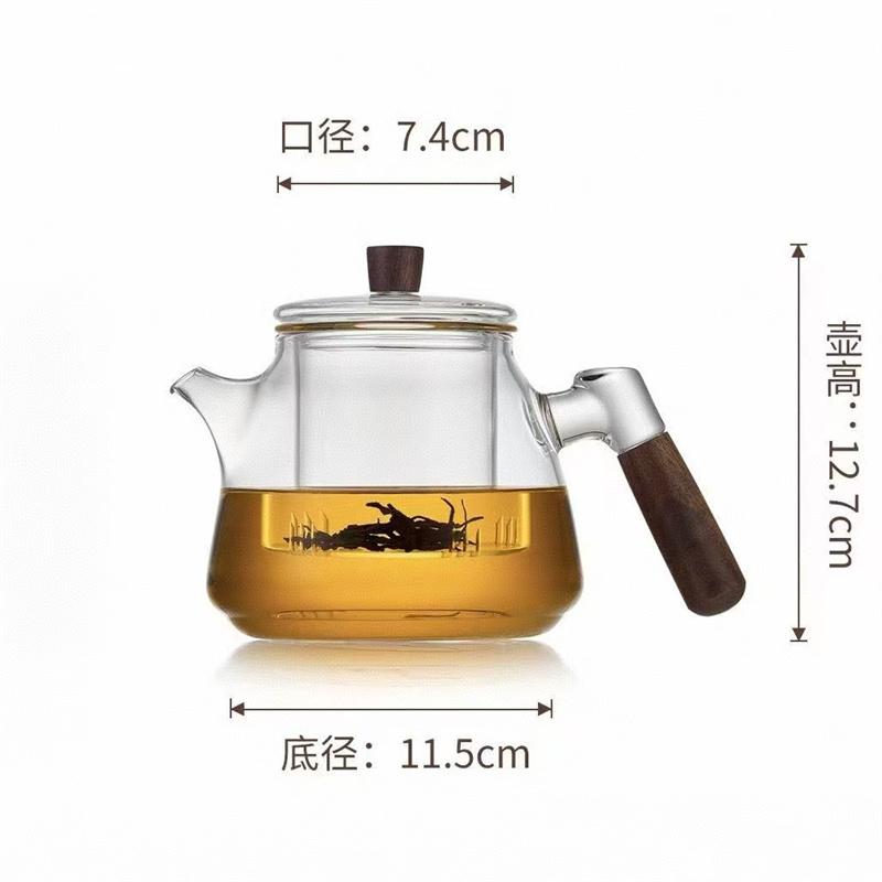 800ML Wooden Handle Heat-resistant Glass Teapot With Infuser Filter Cookig Loose Leaf Tea Maker Puer Oolong Tea Pot Tea Set