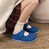 Retro Flat-bottomed Velvet Bag Head Half-support Shoes for Women To Wear Winter Casual Mary Jane Shallow Mouth Lazy Shoes