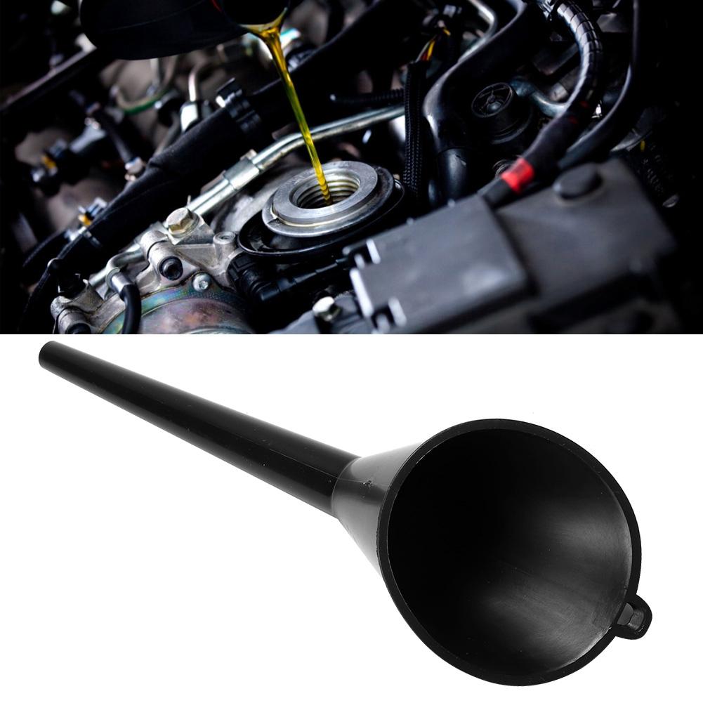 Plastic Oil Petrol Diesel Fuel Filter Funnel Car Accessory Black