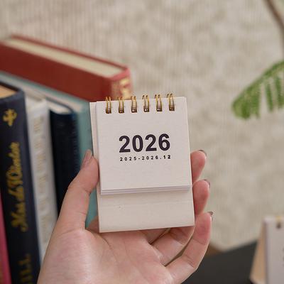 2026 Mini Jednoduchý Kalendář Malý Stolní Kalendář Kreativní Kroužkový Kalendář Plánovač Stolní Dekorace Kancelářské Potřeby