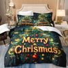 MERRY Christmas Bedding Set 3D Printed Duvet Cover Set Soft Single Double Size Bed Set Christmas Gift Bed Home Decorations