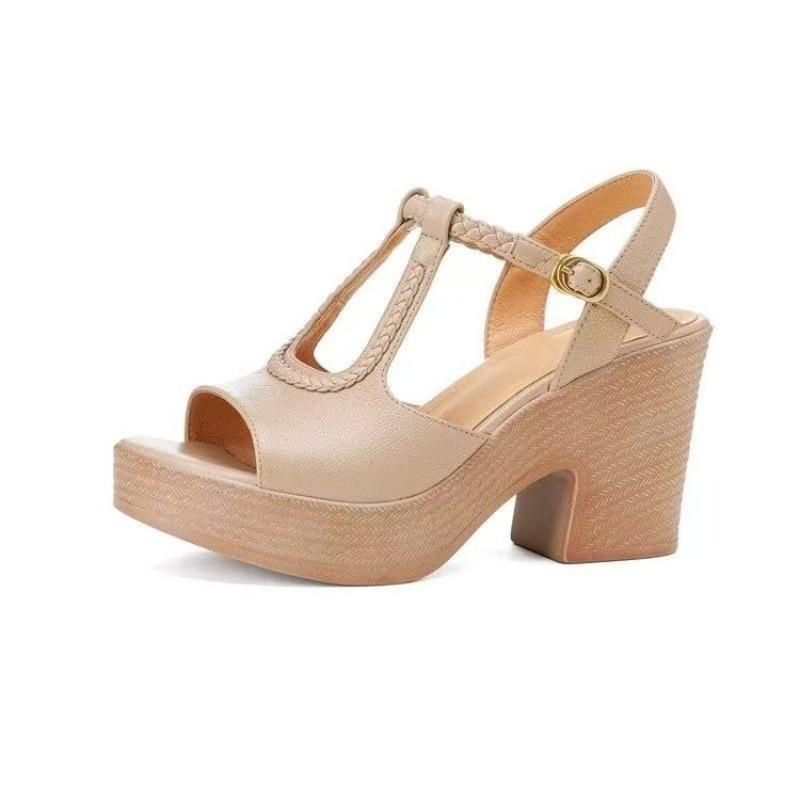 Fashion 2025 Summer New Platform Sandals Women's Super High Heel Platform Skinny Block Heel Fashion Women's Shoes