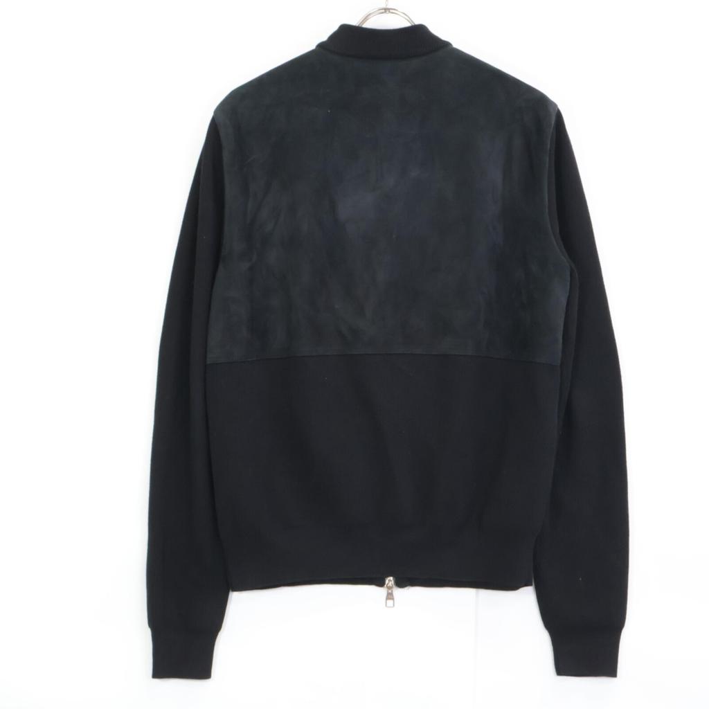 LOUIS VUITTON Domestic genuine HEN08WF96 lambskin suede cotton knit zip-up Jacket M blackUsed