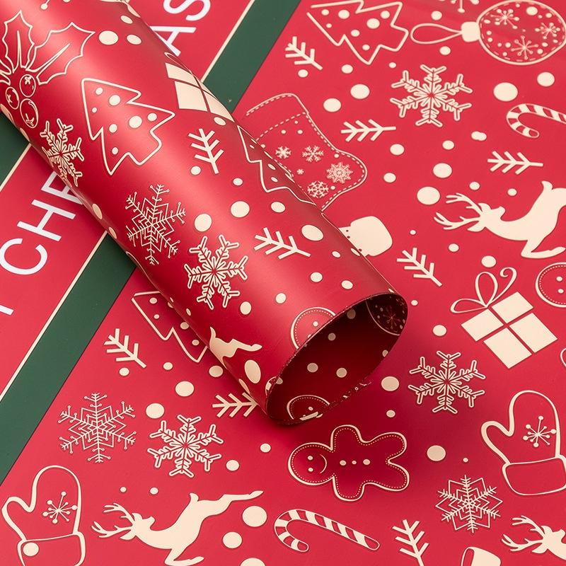 5ks Vánoční voděodolný balicí papír Sváteční večírek Štědrý večer Valentýn Kytice Dárkové balení Dekorace