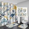 4-Piece Dinosaur And Microphone Pattern Shower Curtain With Hook Bathroom Compartmentary Curtain Bathroom Accessories Home Decor
