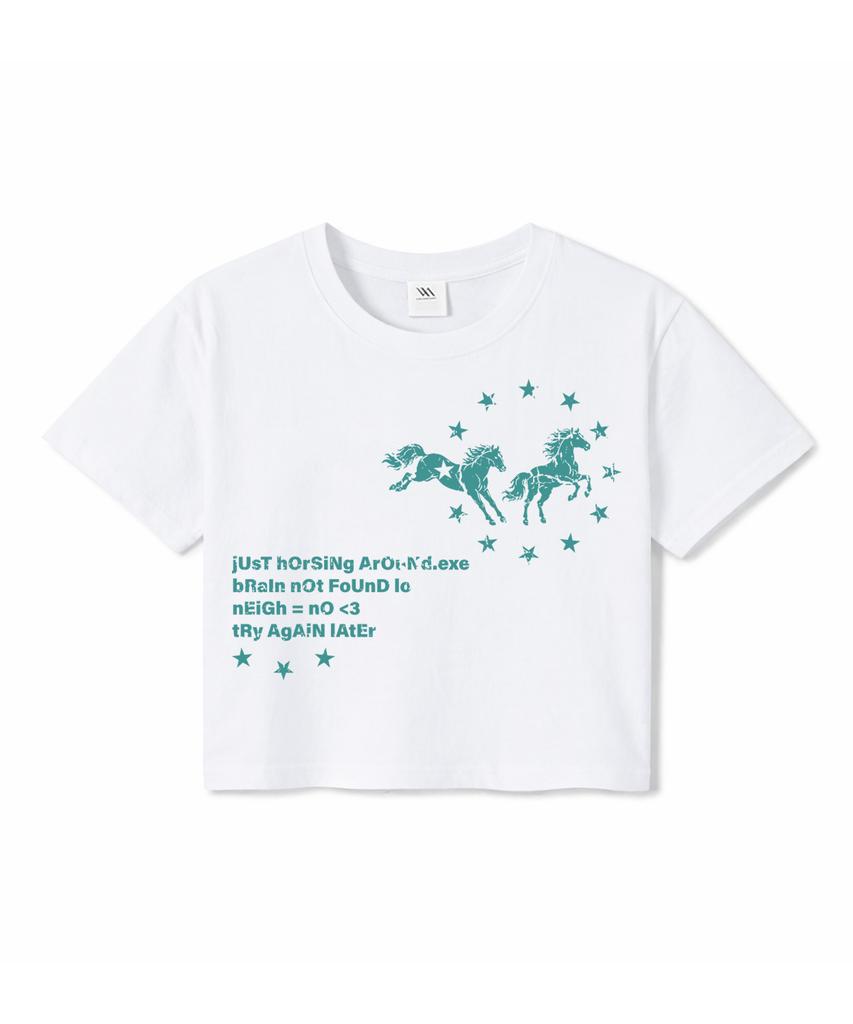 MILLION DAY Neigh Crop Short Sleeve Tee