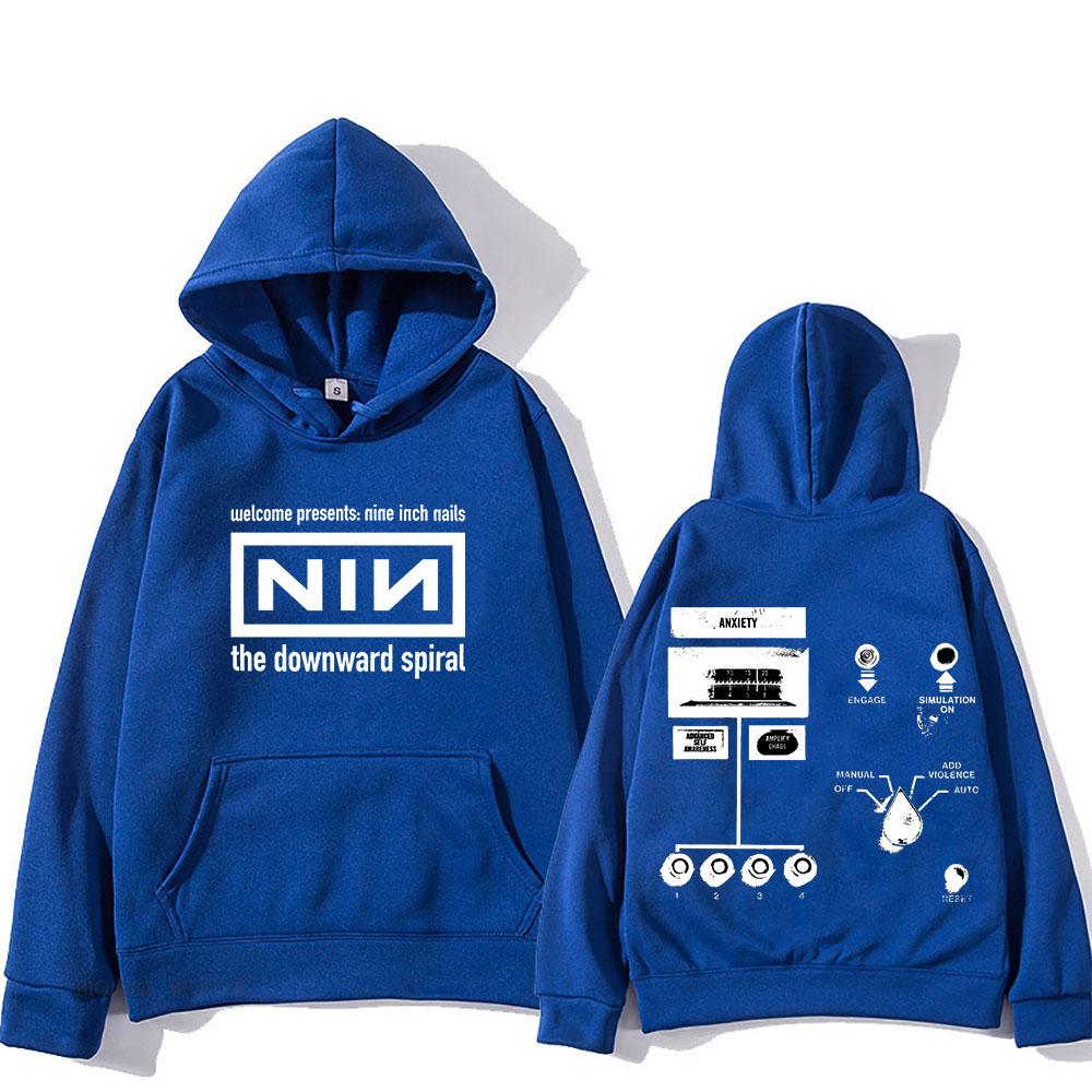 2025 Retro Hooded Nine Inch Nails Confirm Tour Fleece Harajuku Sweatshirt for Autumn/Winter Gothic Clothes Punk Hoody