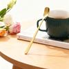 Gold Nordic Style Square Head Spoon: Simple, Luxurious Oatmeal & Cereal Spoon for Hotels & Restaurants.