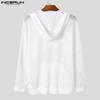 INCERUN Herren Langarm Aushöhlen Lose Kapuzen Sweatshirts Tops